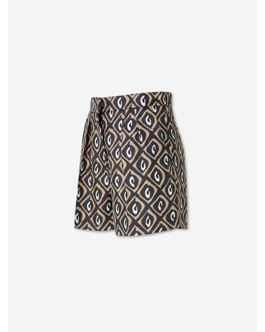 Max Mara Black Mxmquinoa Pattern-Printed Shorts