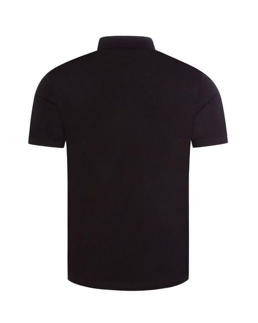 Emporio Armani Black Logo Short-Sleeved Polo Shirt for men