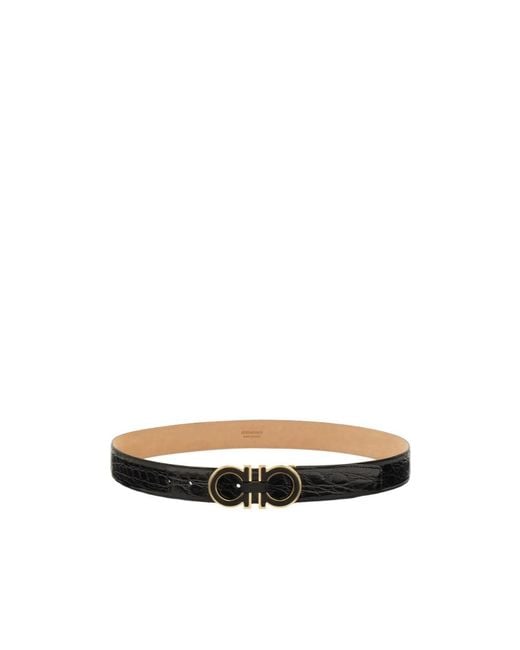 Ferragamo White Gancini Adjustable Belt for men