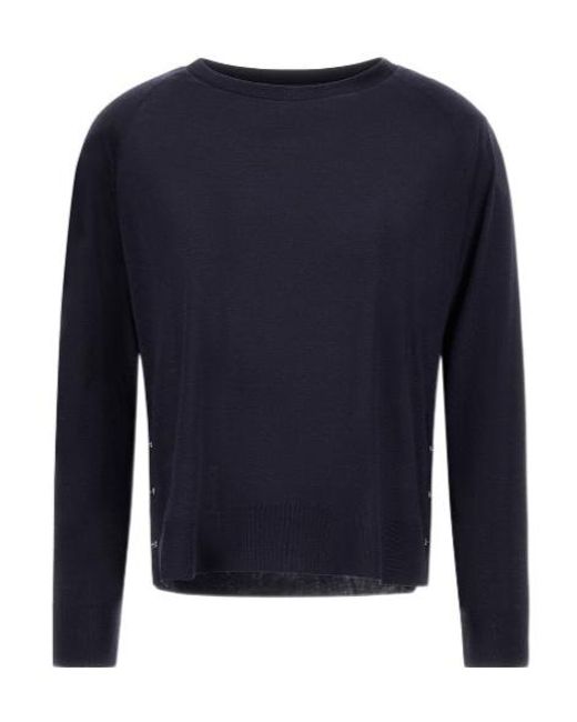 Herno Blue Crewneck Ribbed T-Shirt