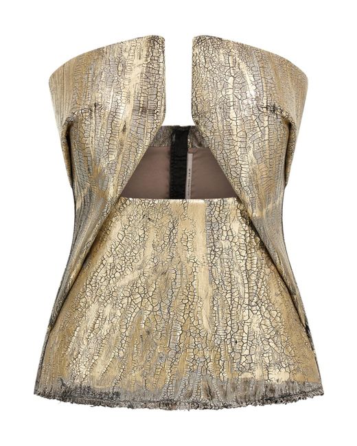 Rick Owens Metallic Prong-Detail Strapless Top