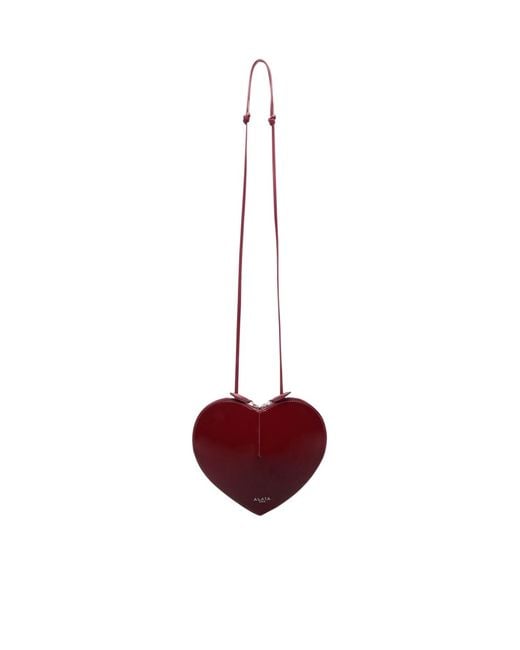 Alaïa Red Le Coeur Patent Leather Cross-Body Bag