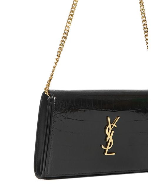 Saint Laurent White Kate Embossed Alligator Woc