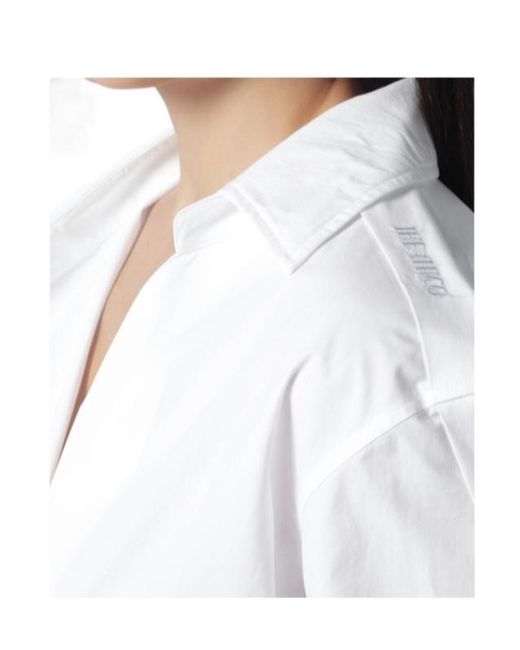 The Attico White Asymmetric V-Neck Shirt