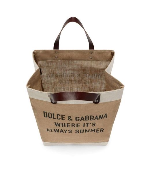 Dolce & Gabbana Multicolor Logo-Printed Open Top Tote Bag for men