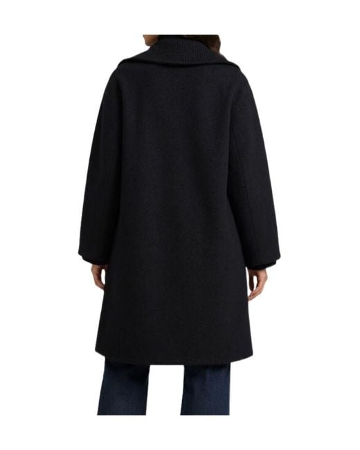 P.A.R.O.S.H. Black Two-Way Zipper Coat