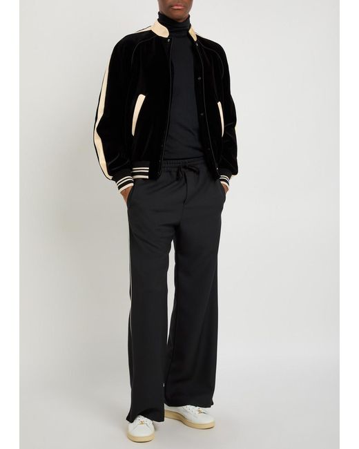 Valentino Blue Drawstring Twill Track Pants for men