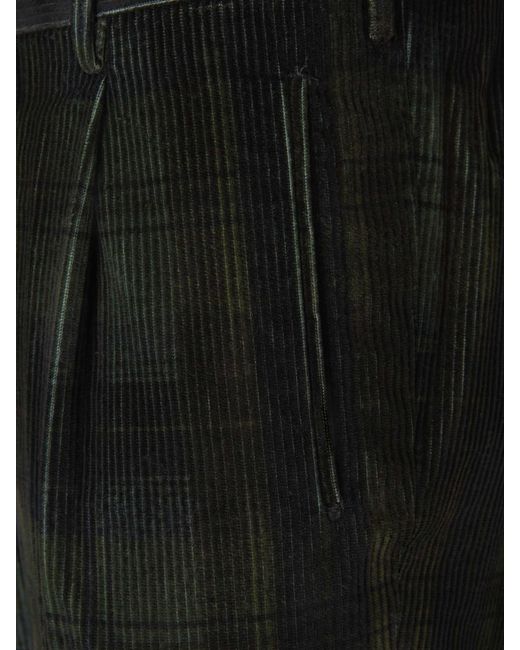 Incotex Black Corduroy Patterned Trousers for men