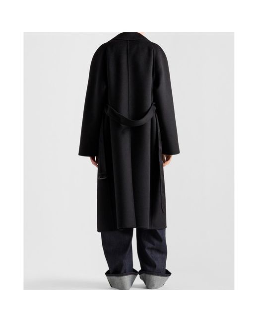 Prada Black Single-Breasted Long Coat