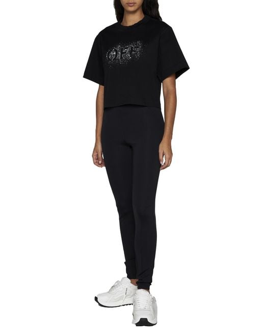 Off-White c/o Virgil Abloh Black Logo Printed Crewneck T-Shirt