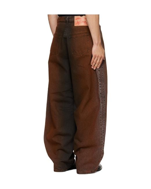 Egonlab Brown Oversized Jeans for men