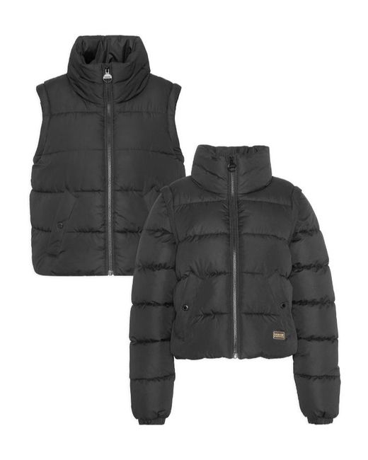 Barbour Black Webber Convertible Puffer Jacket
