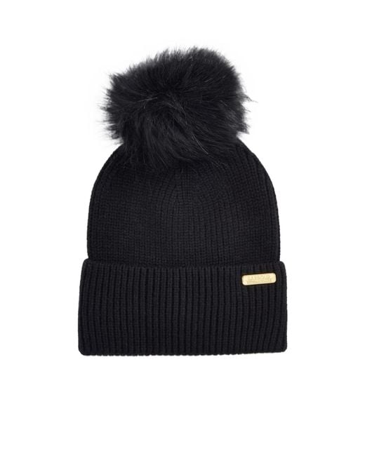 Barbour Blue Mallory Pom Beanie