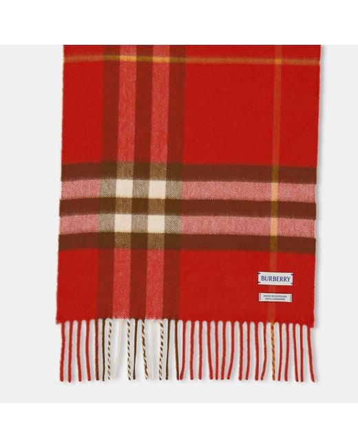 Burberry Red Plaid Cashmere Scarf