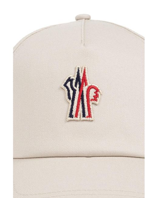 Moncler White Grenoble Logo Patch Baseball Cap