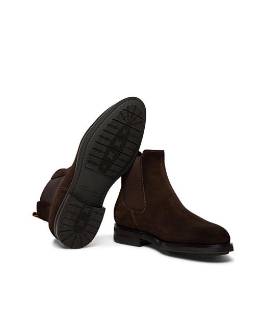 Santoni Brown Enver Chelsea Boots for men