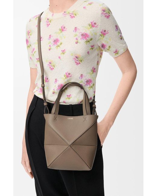 Loewe Brown Puzzle Fold Mini Tote Bag