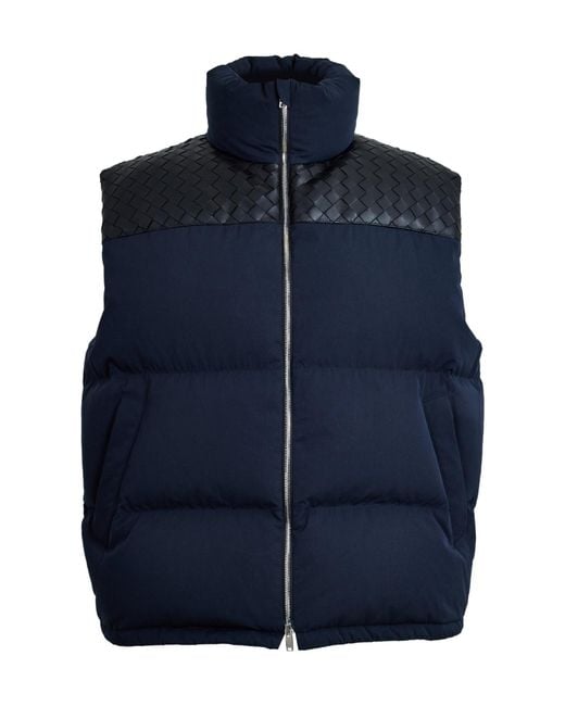 Bottega Veneta Blue Intrec Intreccio Weave Sleeveless Gilet for men