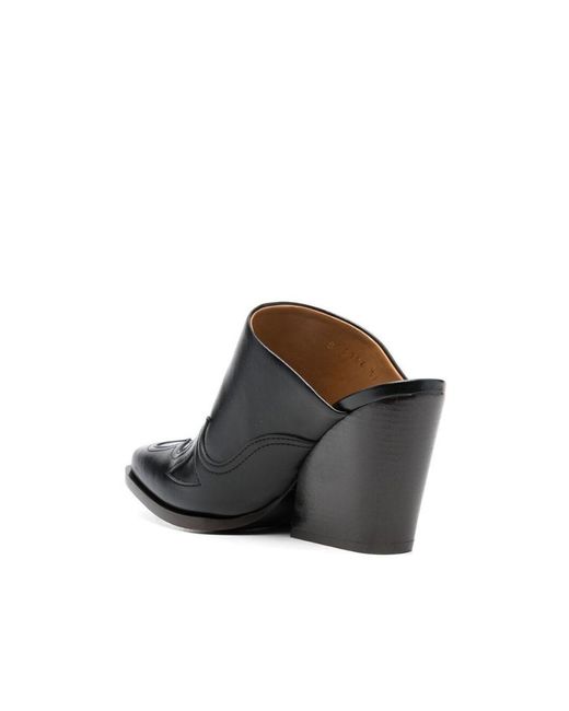 Stella McCartney Black Square-Toe Slip-On Mules