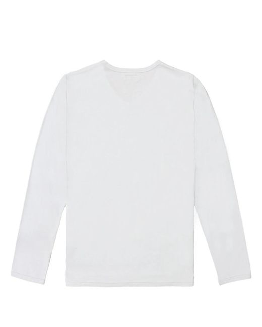Emporio Armani White Round Collar And Long-Sleeved T-Shirt for men