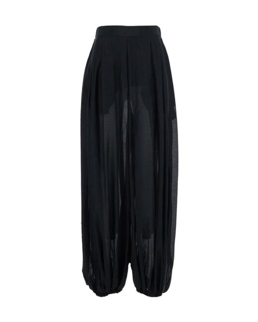 Semicouture Black Casual Pants With Elastic Waistband