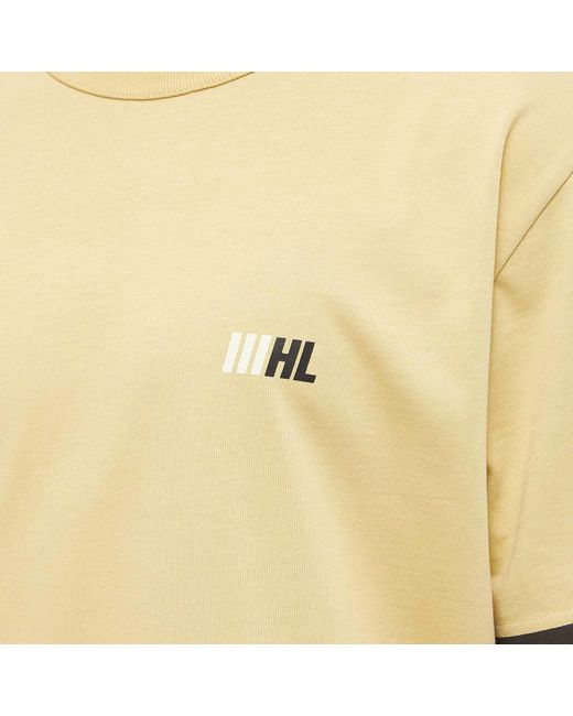 Helmut Lang Natural Slant Logo Crew Neck T-Shirt for men