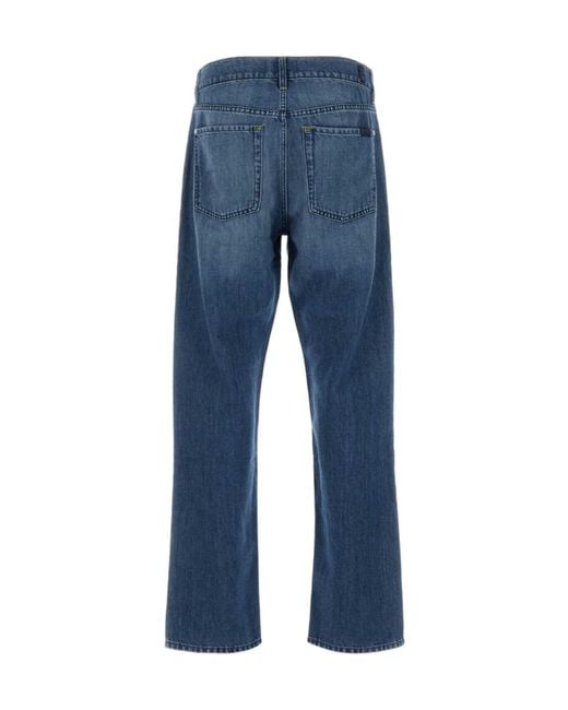7 For All Mankind Blue Modern Straight Jeans for men