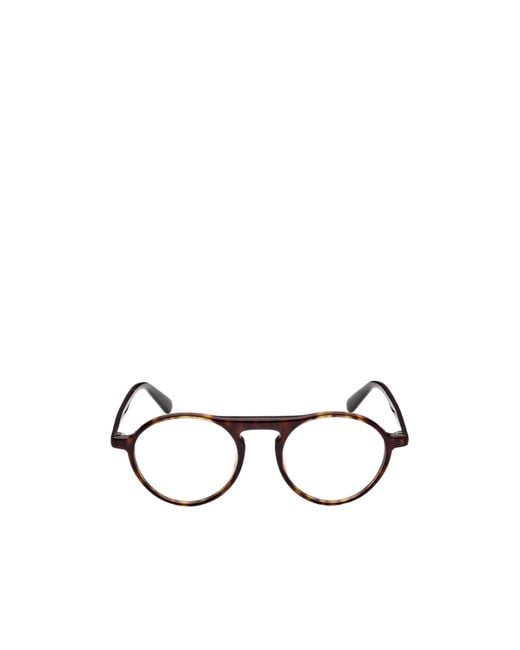 Moncler White Eyewear Round Frame Glasses for men