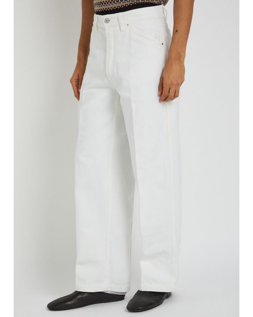 Lemaire White Wide-Leg Denim Jeans for men
