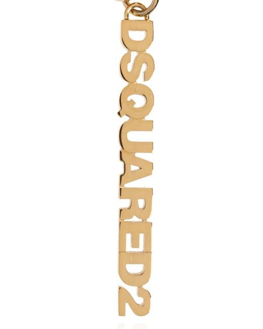 DSquared² Metallic Logo Charm Bag Keychain