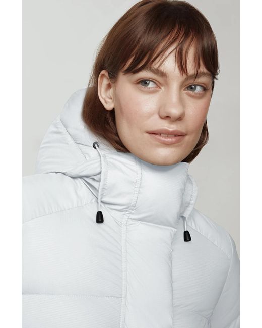 Canada Goose White Alliston Logo-Patch Padded Coat