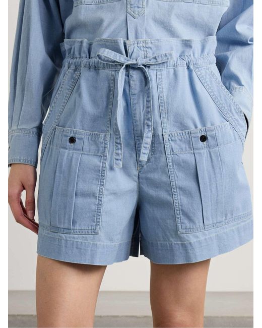 Isabel Marant Blue Isabel Marant Étoile Valdina Drawstring Denim Shorts
