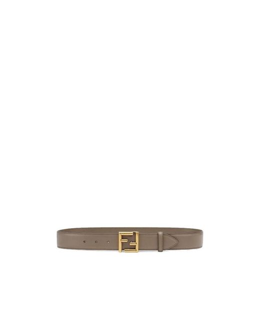 Fendi White Leather Belt