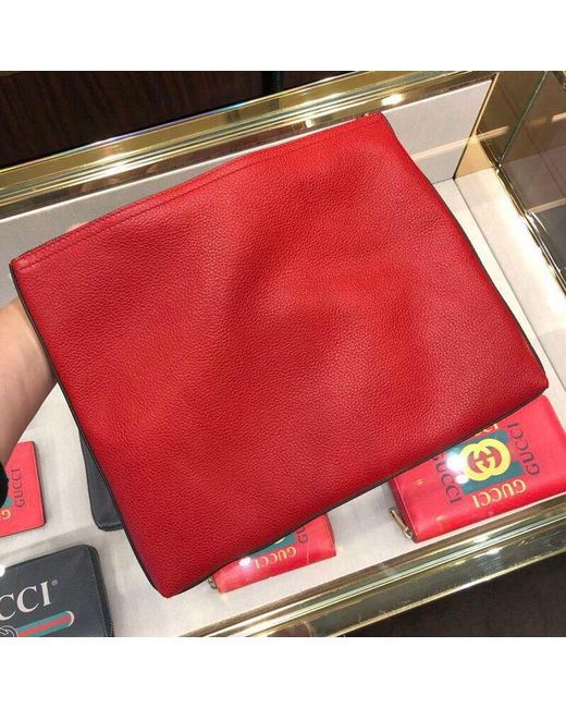 Gucci Red Medium Logo Printed Handbag for men