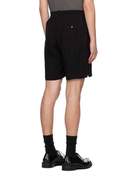 Eytys Black Aniara Logo Patch Shorts for men