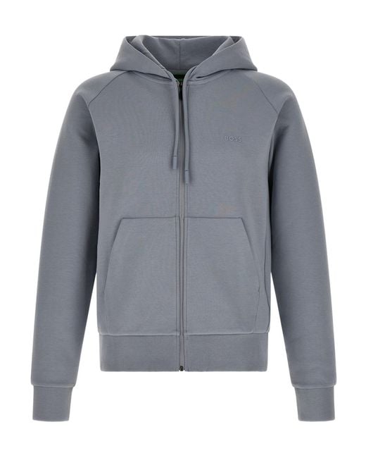 Boss Gray Long-Sleeve Hooded Sweatshirt for men