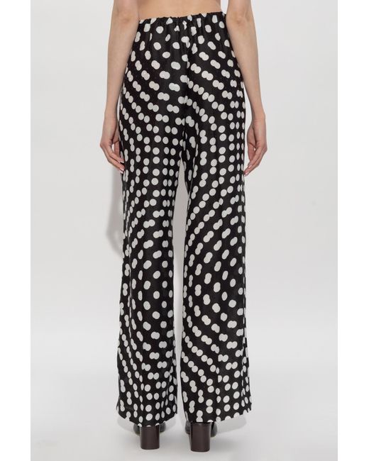 Dries Van Noten Black Puvis Polka-Dot Wide-Leg Pants