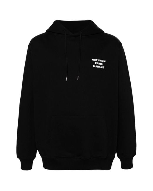 Drole de Monsieur Black Drôle De Monsieur Slogan Print Hoodie for men