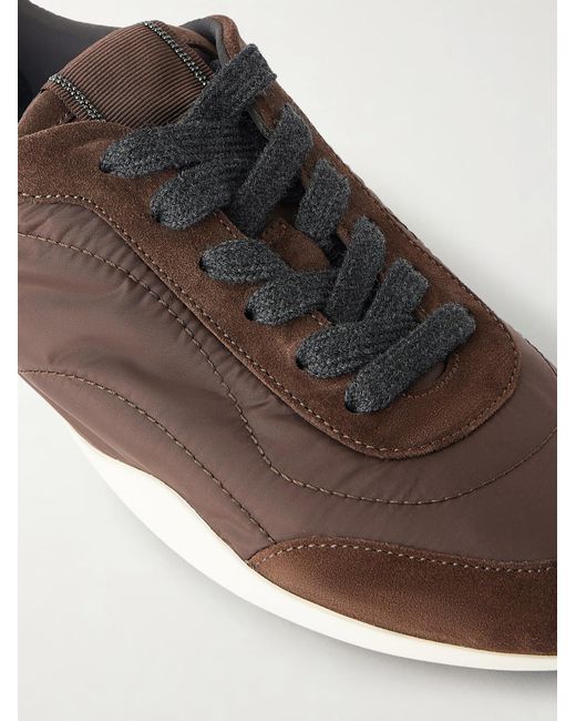 Brunello Cucinelli Brown Lace-Up Sneakers