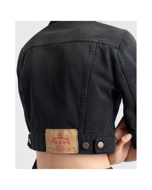 Prada Black Cropped Denim Jacket