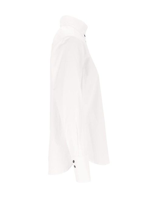 Barena White Mandarin-Collar Shirt