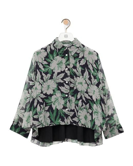 Loewe Green Relaxed Fit Crepe Shirt