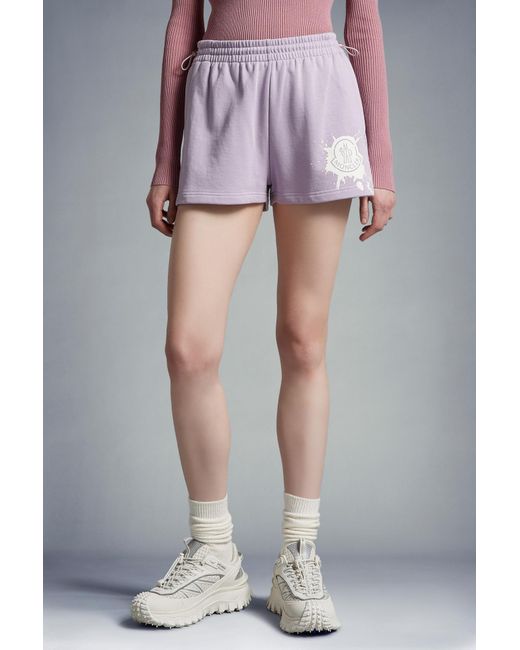Moncler Purple Logo Shorts