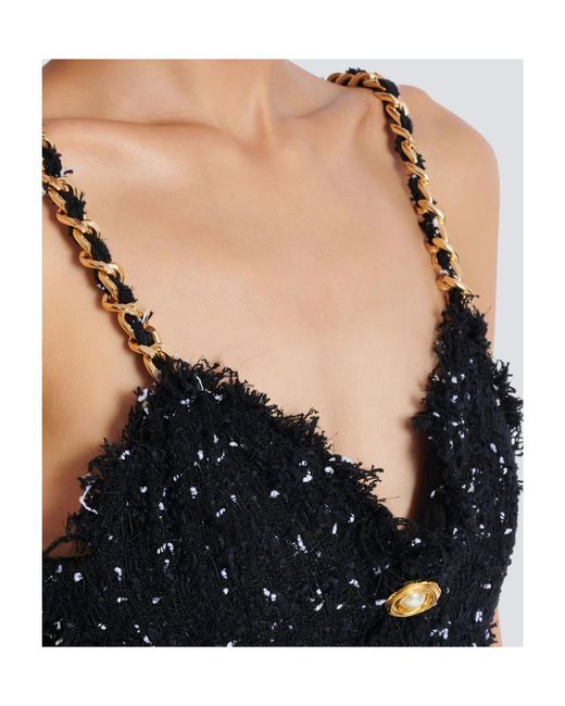 Balmain Black Tweed Mini Dress
