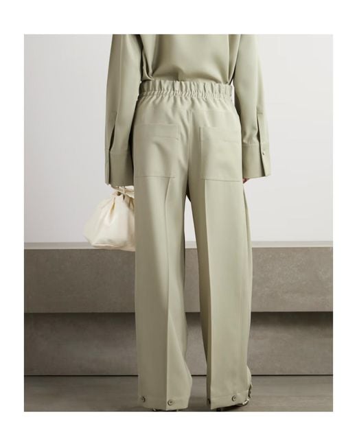 Jil Sander White Pleated Wool-Twill Wide-Leg Pants