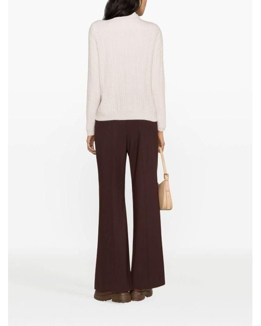 Peserico Pink Cable-Knit Wool-Blend Jumper
