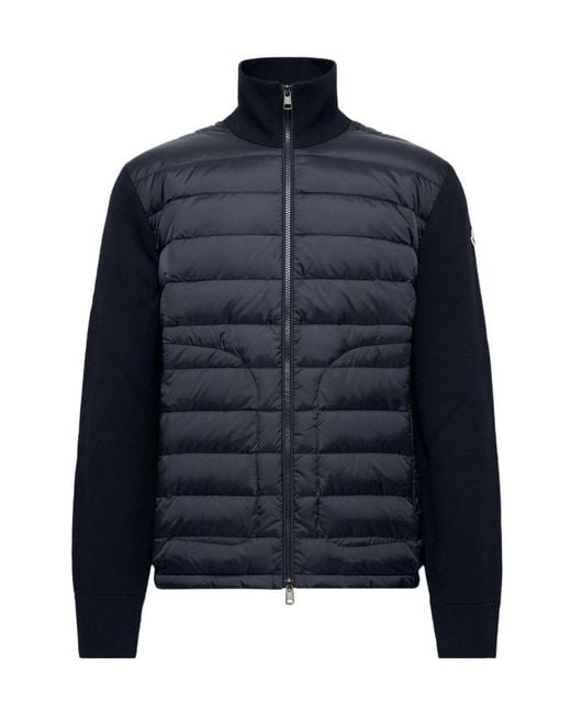 Moncler Blue Padded Zip-Up Cardigan for men