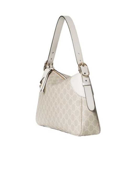 Gucci Natural Gg Emblem Medium Shoulder Bag