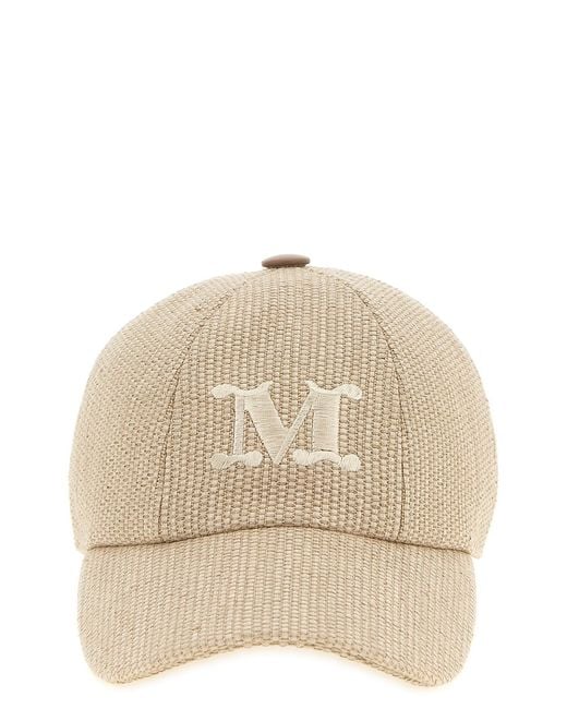 Max Mara White Logo Embroidered Baseball Cap