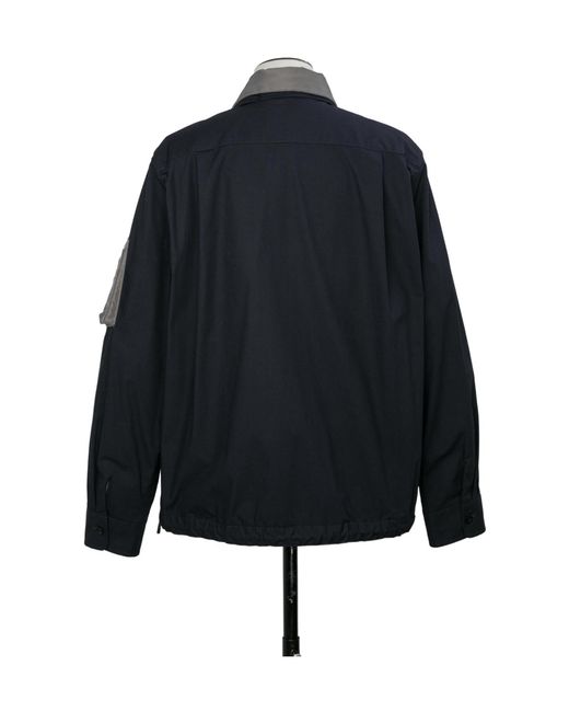 Sacai Blue Layered Effect Oxford Jacket for men